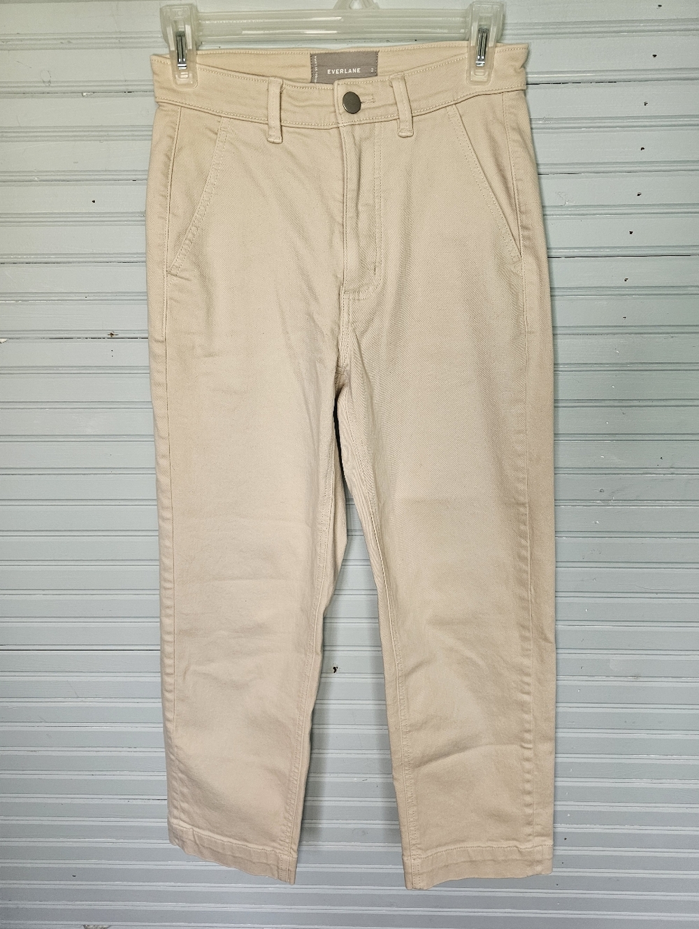 Everlane The Straight Leg Crop Khaki Tan Pants Women's Size 2